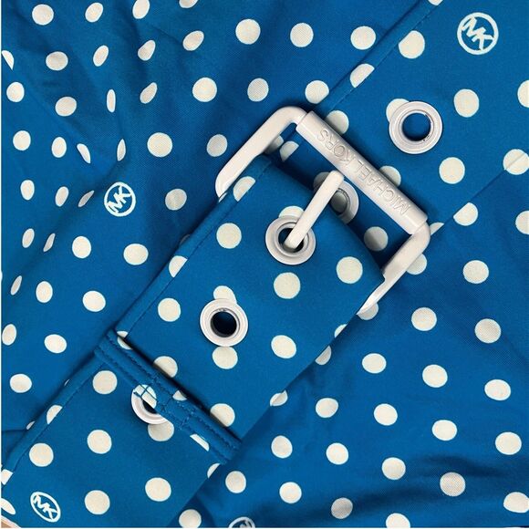 Michael Kors Swimsuit 6 Blue Polka Dot Belted Underwire One Piece Rockabilly Fun - Picture 6 of 12